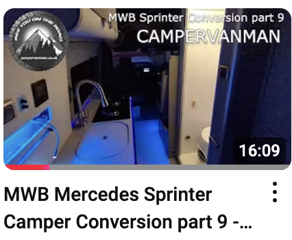 MWB Mercedes Sprinter camper conversion part 9 - bins, shower, oven, lighting, electrics