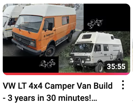 VW LT4x4 camper van build 3 years in 30 minutes timelapse