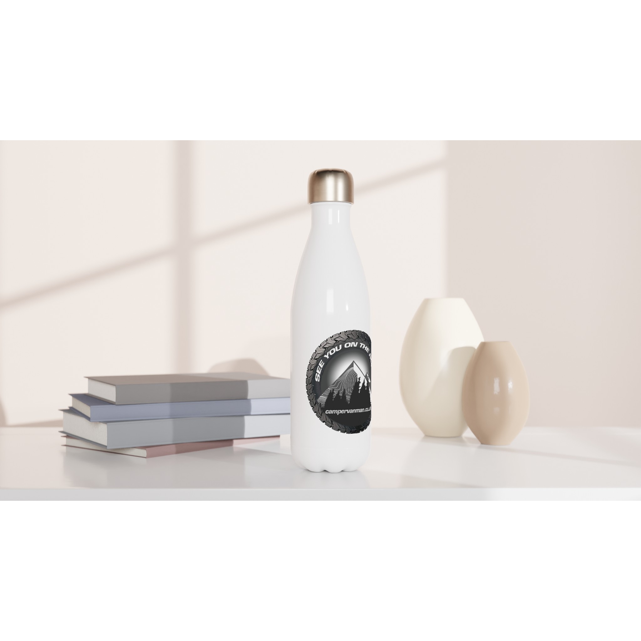 Camper Van Man logo water bottle - Christmas Camper Van Gifts 2025
